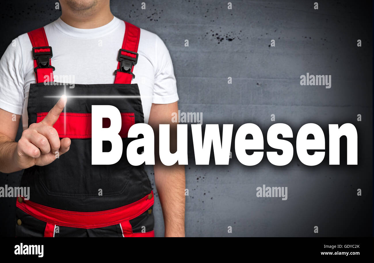 Bauwesen (nell'industria edile tedesca) touchscreen è rappresentata dall'artigiano. Foto Stock