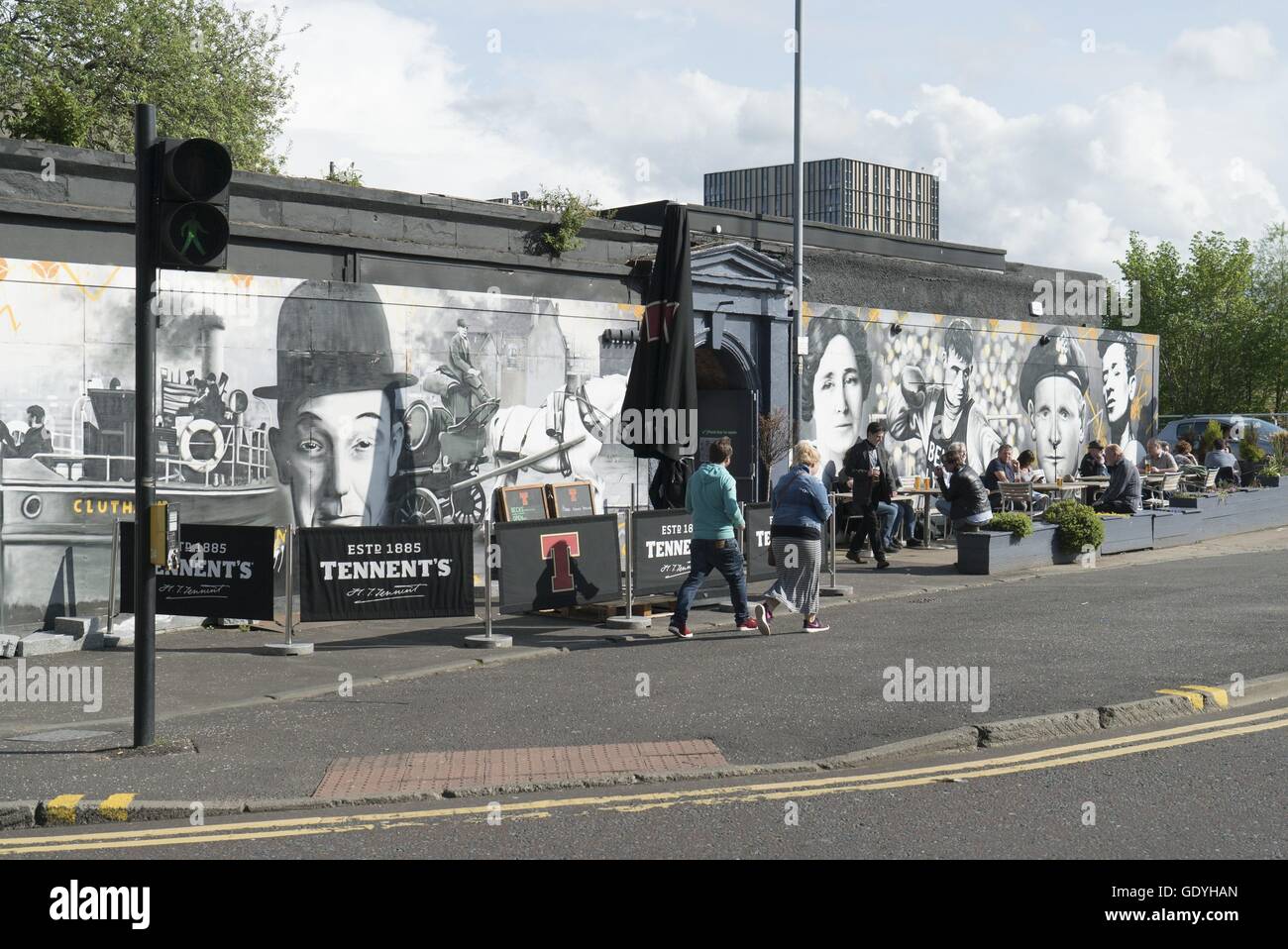 Murale dipinto il Clutha bar a Glasgow, 23.5.2016 | Utilizzo di tutto il mondo Foto Stock