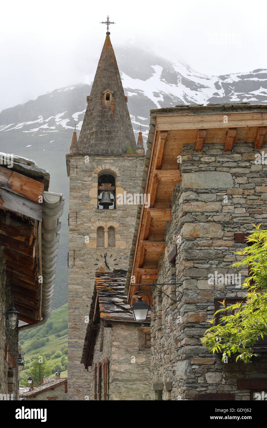 Bonneval-sur-Arc village, il Parco Nazionale della Vanoise, Alpi del Nord, Savoie, Francia Foto Stock