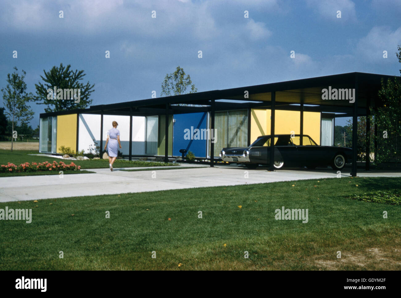 A metà del secolo casa moderna ideato da Emil Tessin Foto Stock