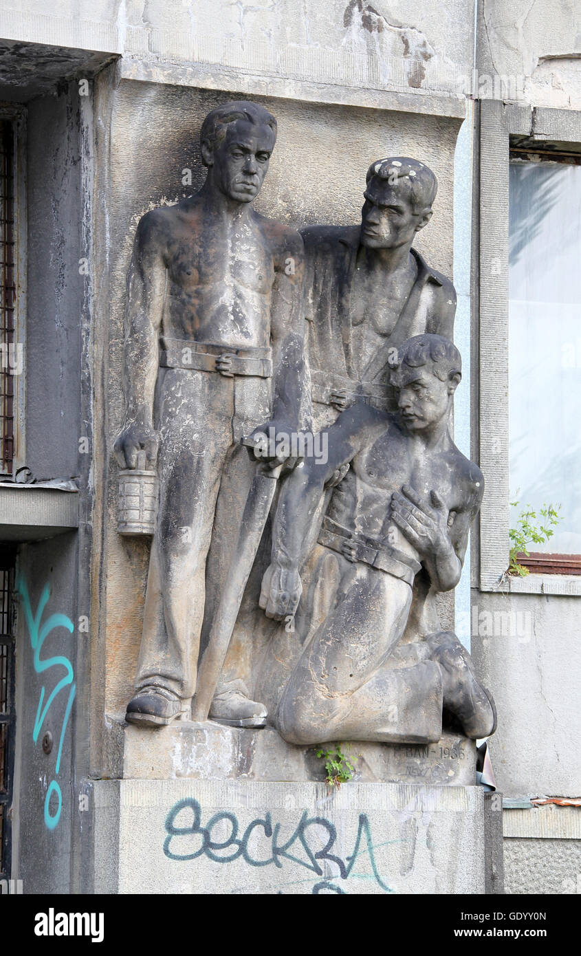 Architettura socialista a Bratislava Foto Stock