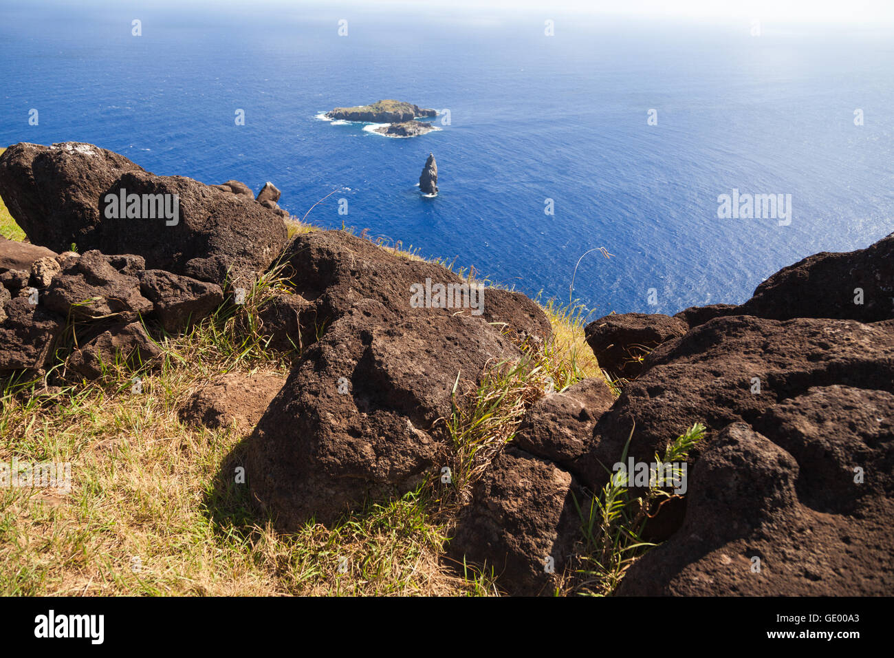 Orongo, Isola di Pasqua Foto Stock