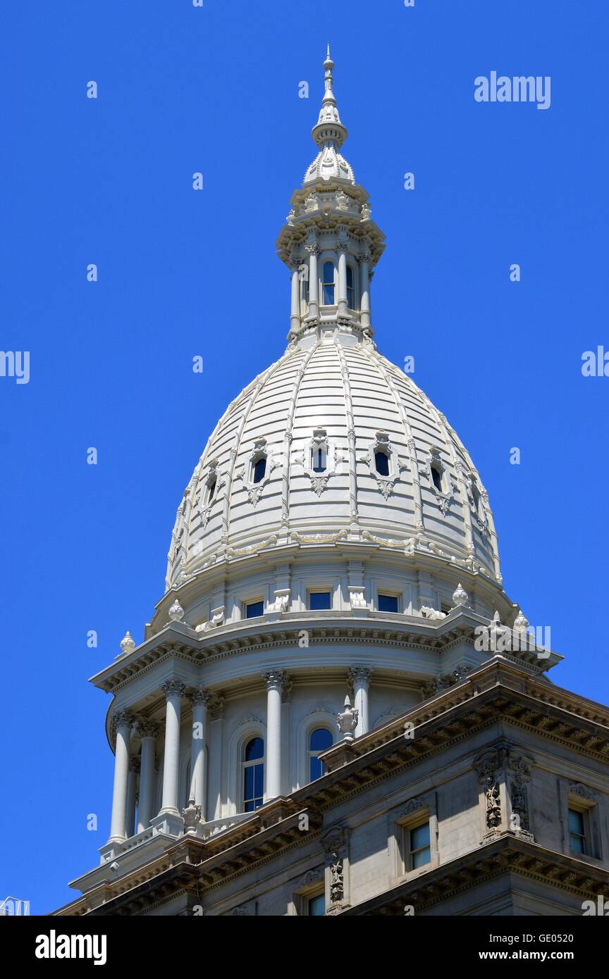 Una vista del Michigan edificio di capitale in Lansing Michigan Foto Stock