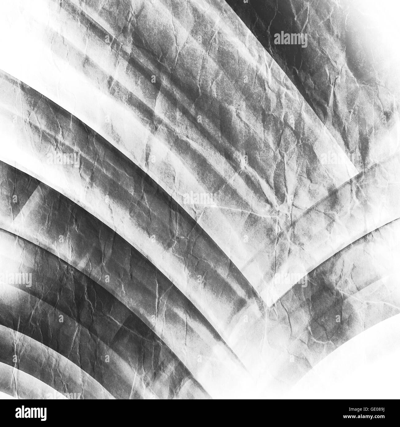 Astratta geometrica quadrata con uno sfondo con cerchi intersecati su vecchie di Grana carta Foto Stock