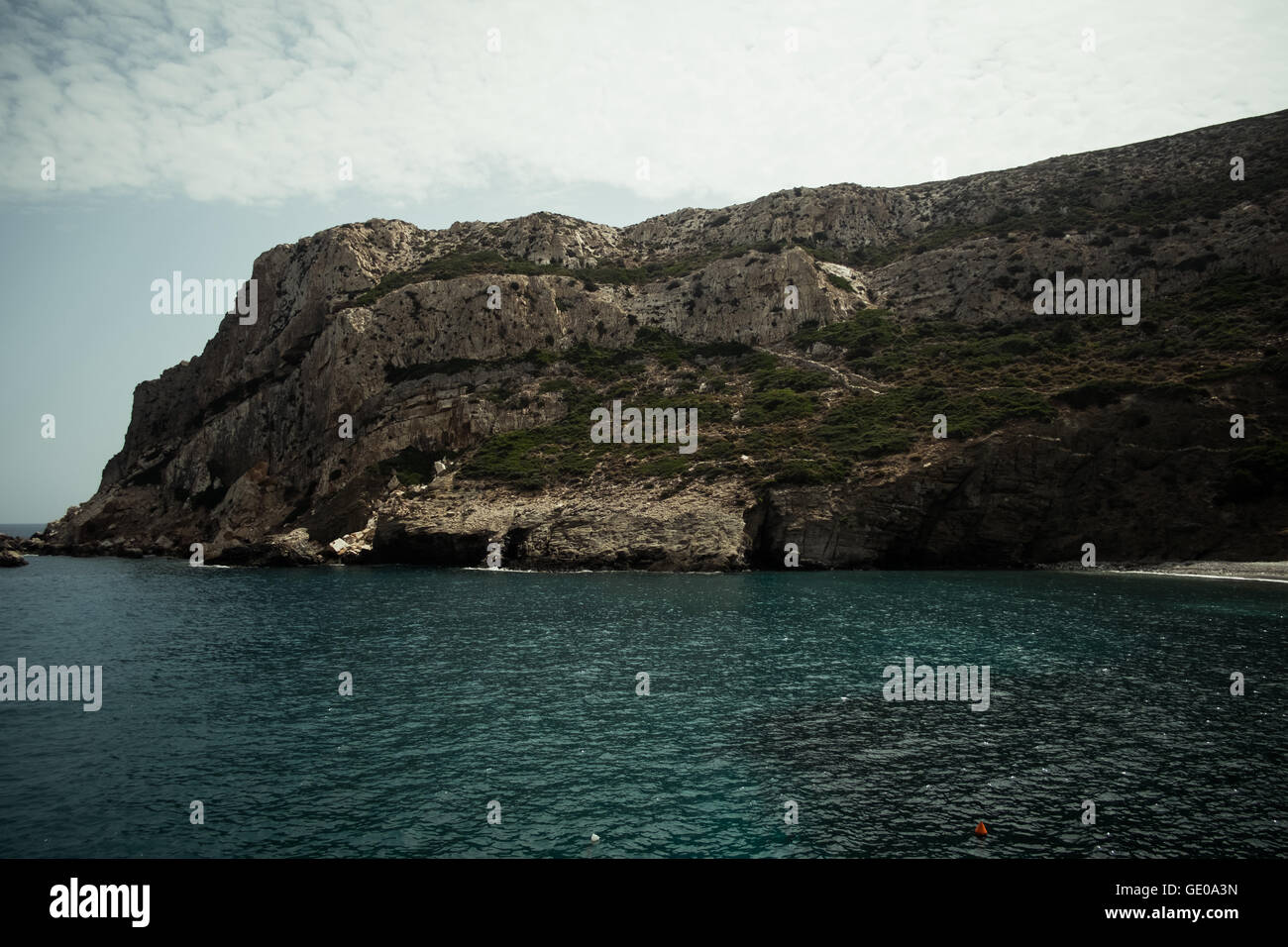 Costa rocciosa di Naxos Grecia Foto Stock