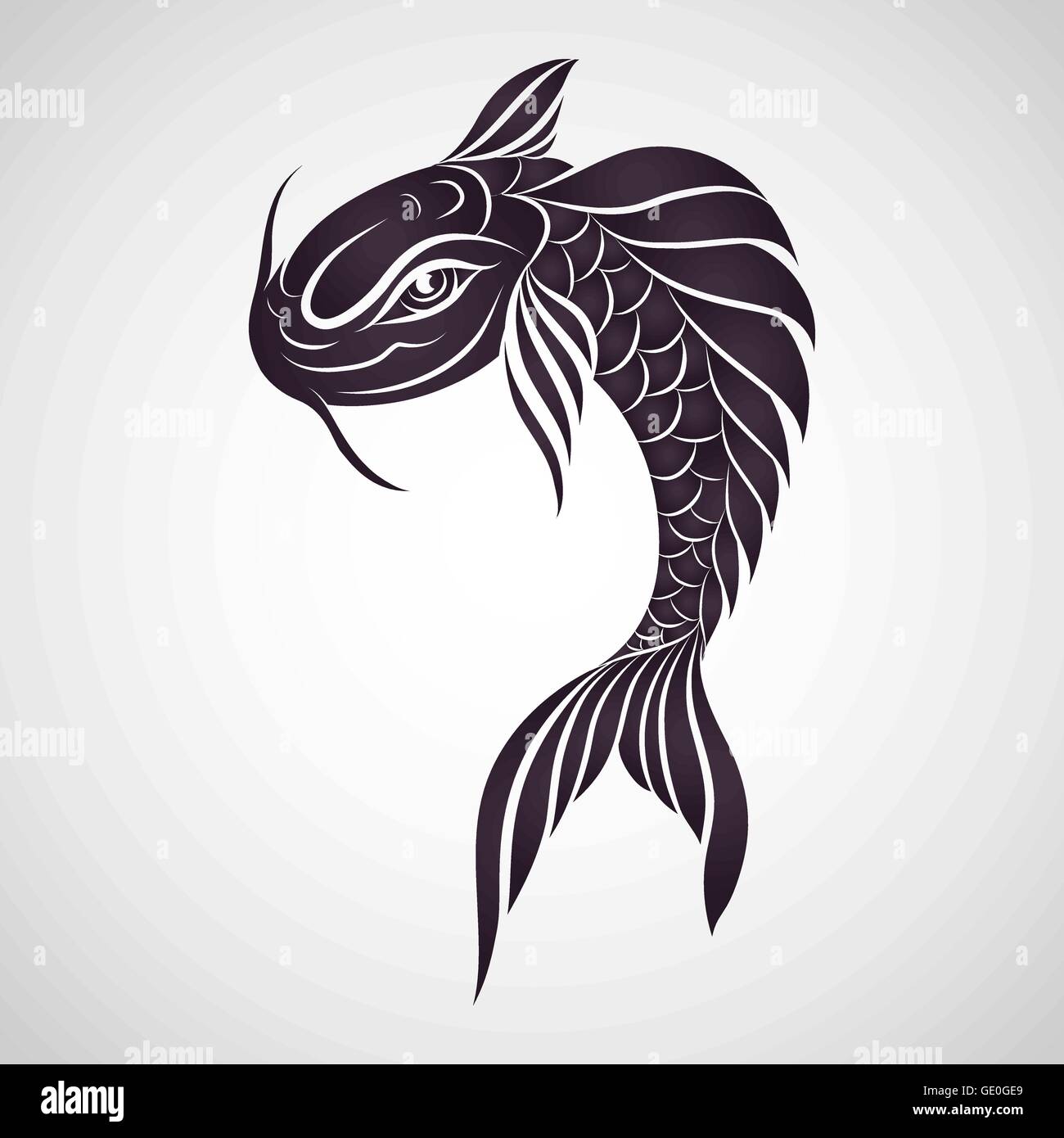 tatuaggio dei pesci di Koi Illustrazione Vettoriale