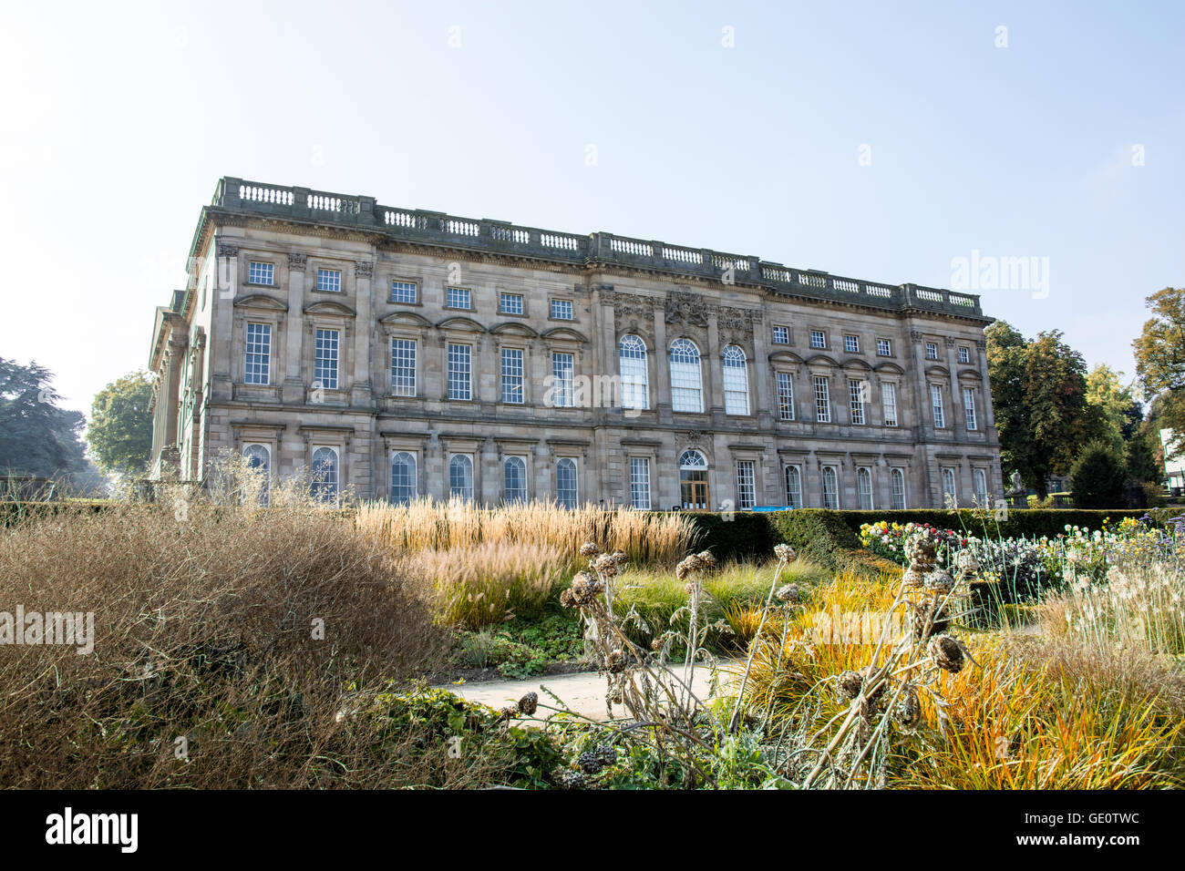 Wentworth i giardini del castello e la casa. Un grande esempio di conservazione e del parco in Barnsley giornata rilassante viaggio ubicazione Yorkshire Foto Stock