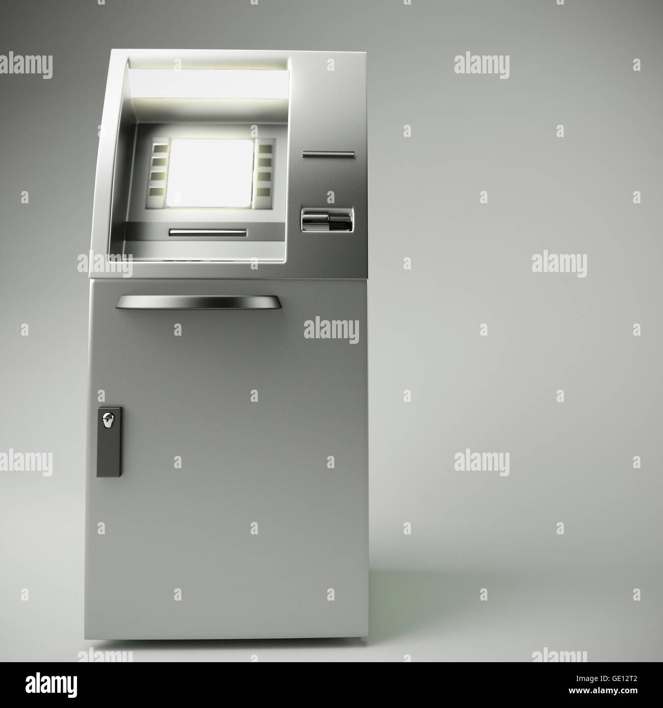 3d illustrazione di atm isolato su sfondo grigio Foto Stock