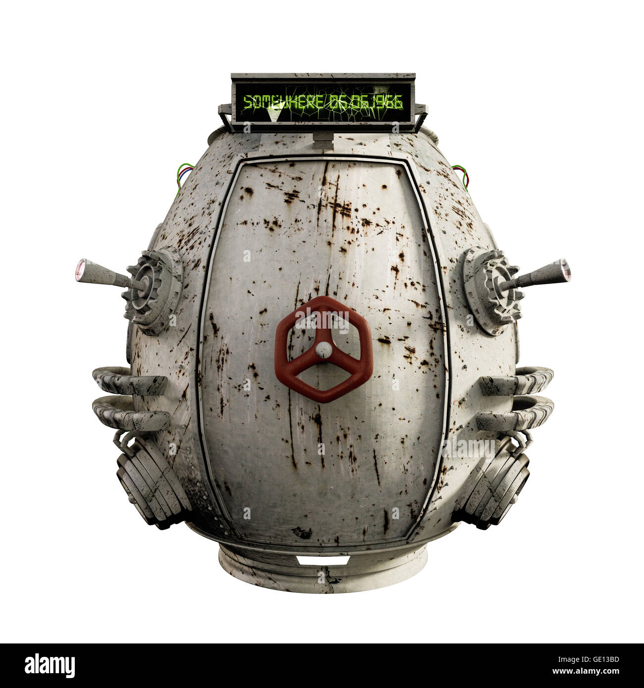 Time Machine isolati su sfondo bianco Foto Stock