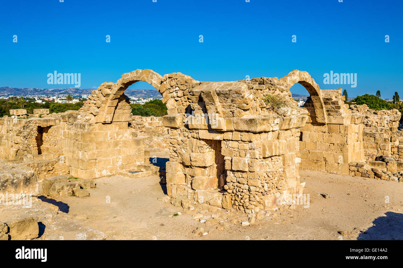 Saranta Kolones, un rovinato fortezza medievale in Paphos - Cipro Foto Stock