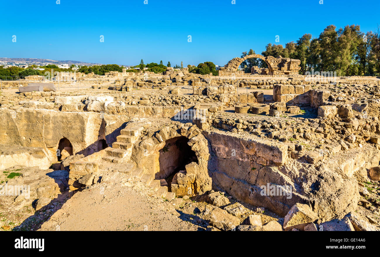 Saranta Kolones, un rovinato fortezza medievale in Paphos - Cipro Foto Stock