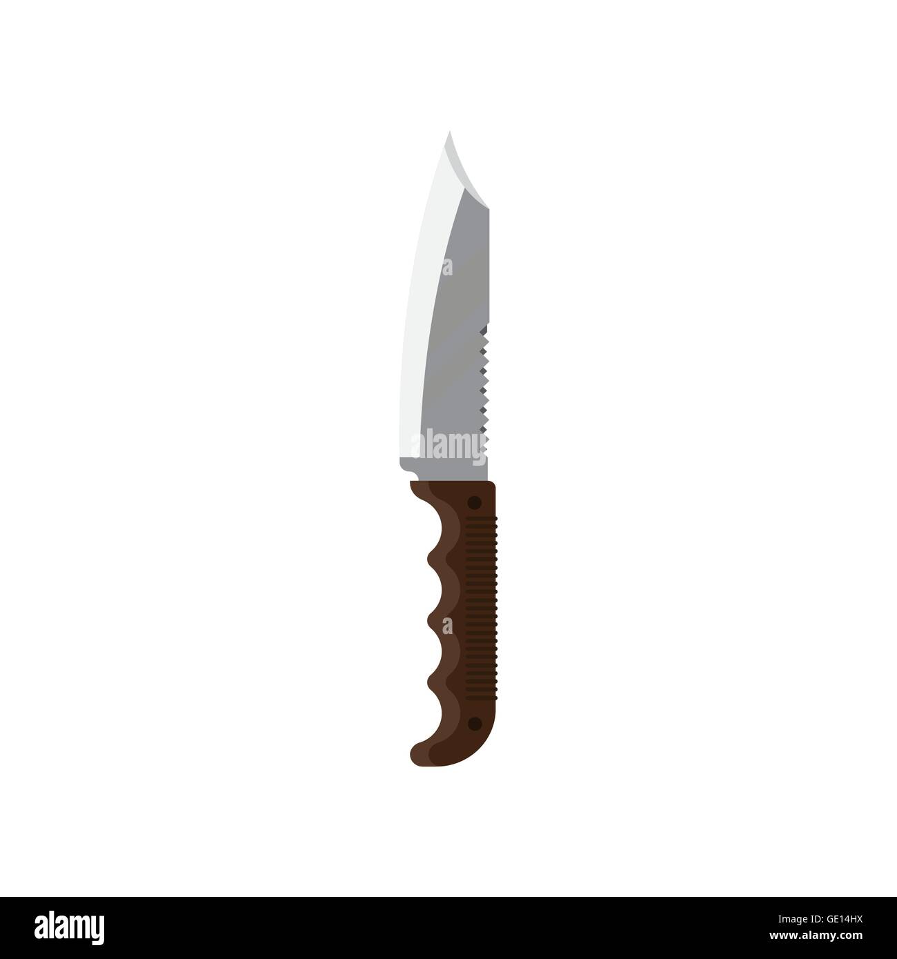 Coltello in uno stile piatto. Camping, viaggio,sopravvivere.illustrazione vettoriale. Illustrazione Vettoriale