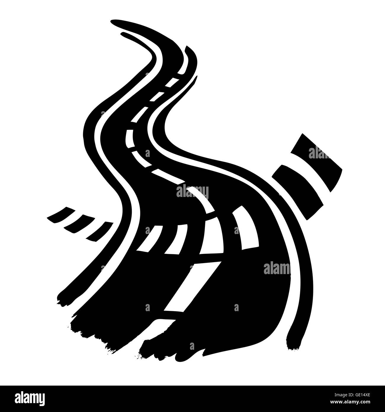 Strada Crosswalk e strisce. Illustrazione Vettoriale