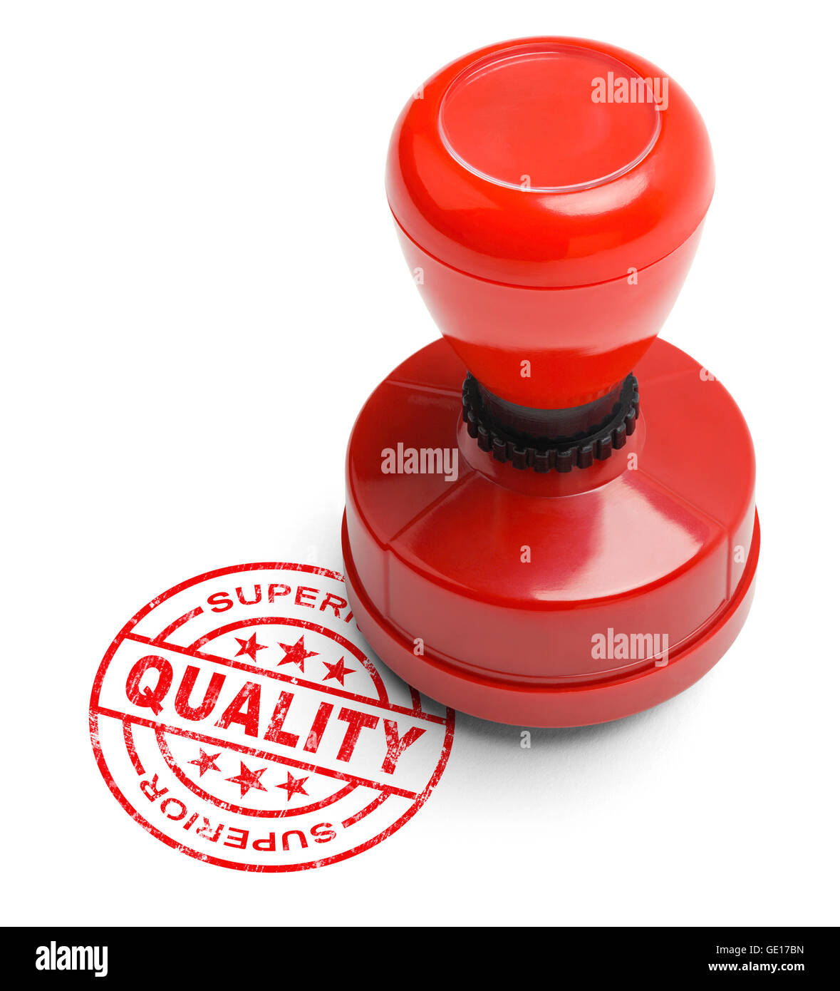 Rosso di qualità superiore Stamper isolati su sfondo bianco. Foto Stock