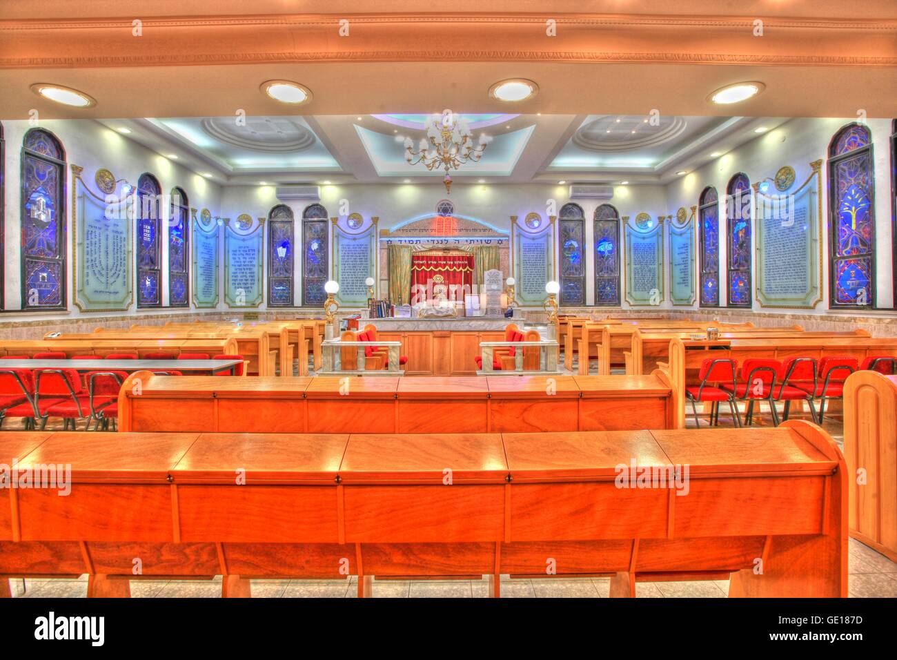 Interno di una sinagoga - HDR Foto Stock