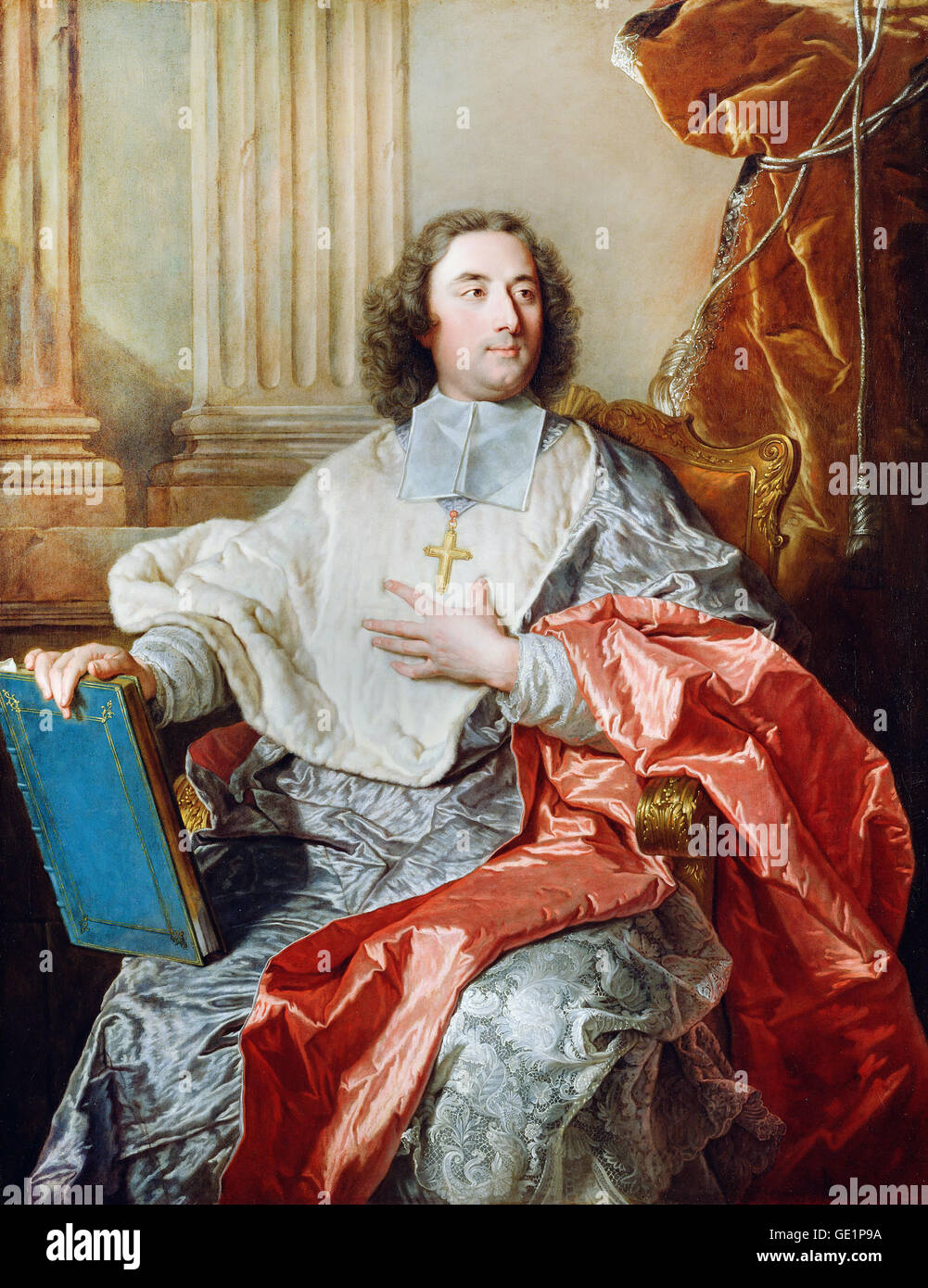 Hyacinthe Rigaud Il duomo, Charles de Saint-Albin, Arcivescovo di Cambrai. 1723 olio su tela. Getty Center di Los Angeles, Stati Uniti d'America. Foto Stock
