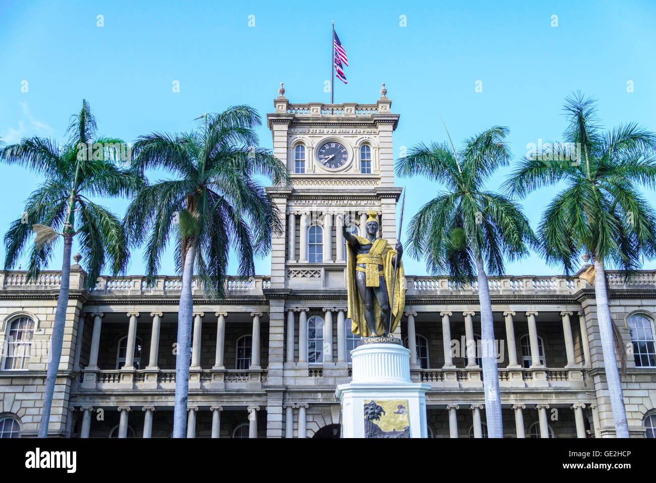 La Corte suprema edificio con Kamehameha Foto Stock