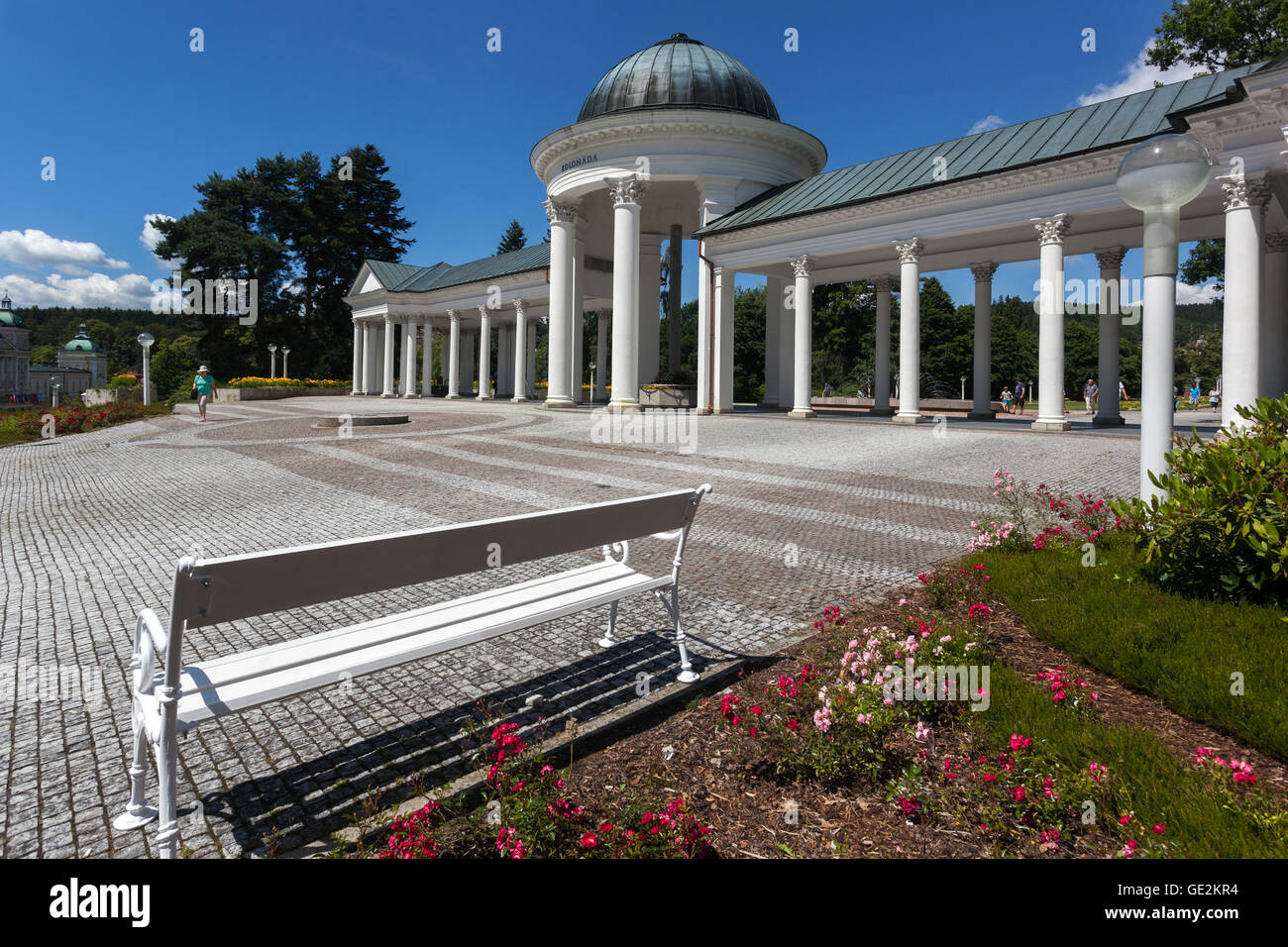 Colonnato, Marianske Lazne, ceco cittadina termale,Repubblica Ceca Foto Stock