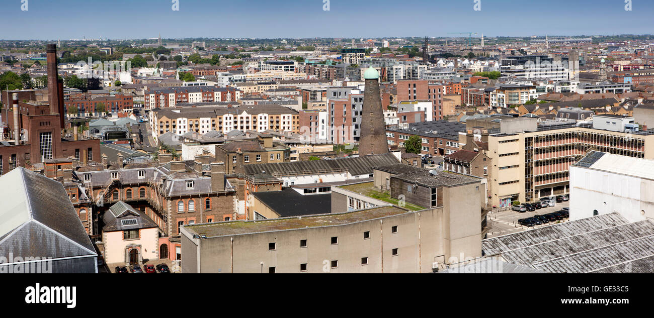 Irlanda, Dublino, Ainsfort St, Guinness Storehouse, vista panoramica di St James' birreria St Patrick dalla Torre e dal centro città Foto Stock