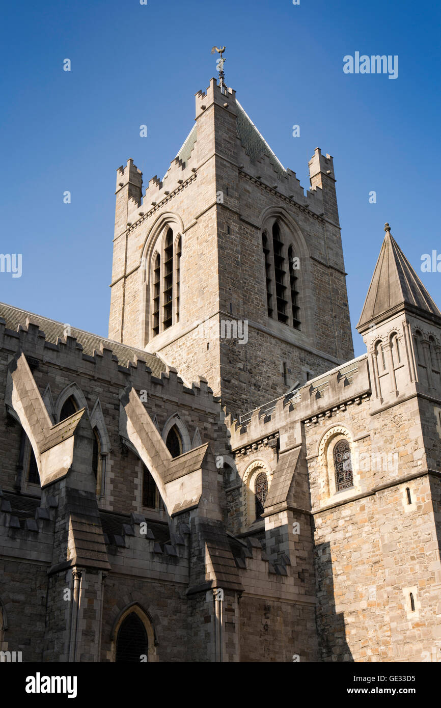 Irlanda, Dublino, 1038 La cattedrale di Christ Church tower Foto Stock