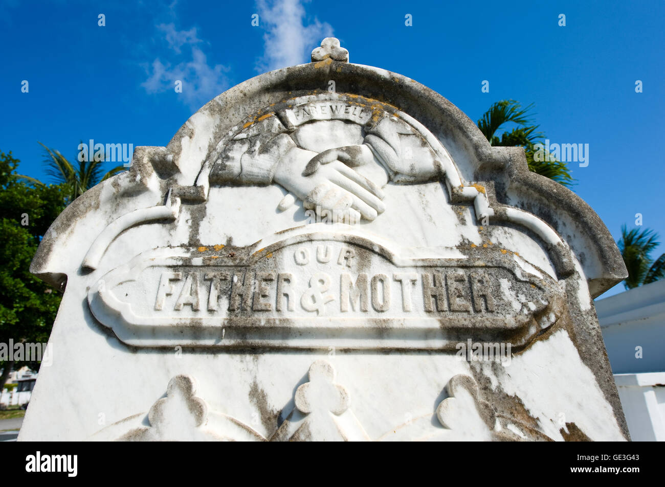 Lapide sulla tomba al Key West cimitero. Si tratta di un 19-acri cimitero, e circa 100.000persone sono sepolti qui Foto Stock