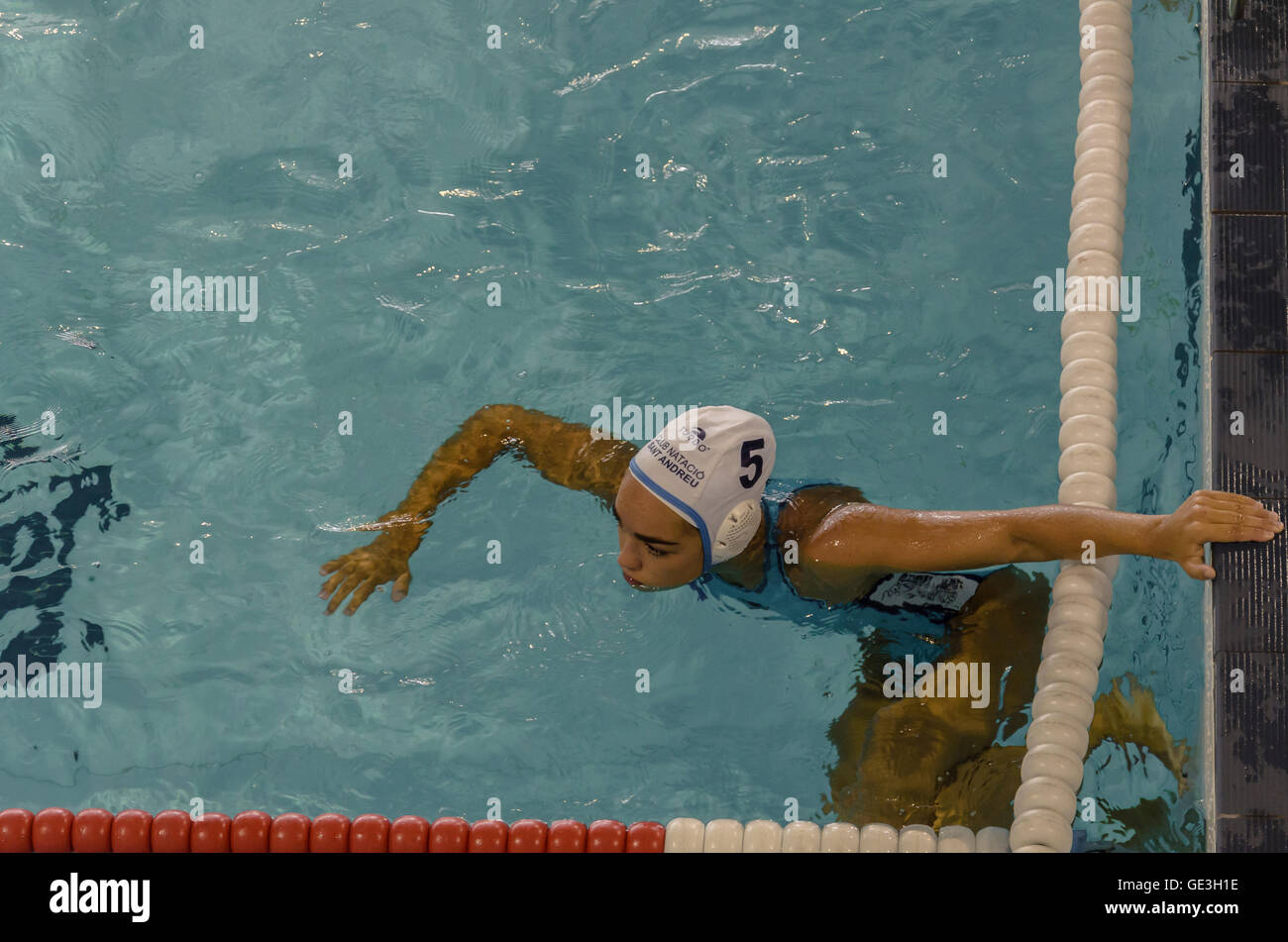 Madrid, Spagna. 22 Luglio, 2016. Vista di Concepción centro sportivo piscina dove prendere in luogo delle donne giovani pallanuoto campionati con il primo match tra Sant Andreu e Saragozza, Madrid, Spagna. Enrique Davó/Alamy Live News. Foto Stock