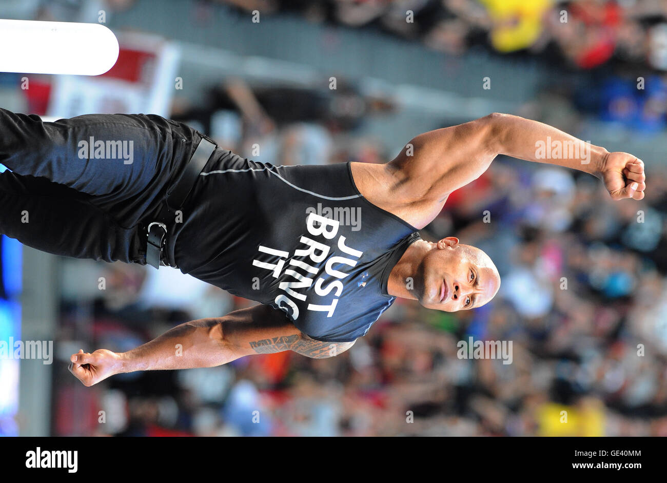 Santa Clara, CA- 29 marzo: Dwayne "The Rock" Johnson fa la sua comparsa a Wrestlemania 31 il 29 marzo 2015 a Levi Stadium di Santa Clara, California. (C) Giorgio Napolitano/MediaPunch Foto Stock