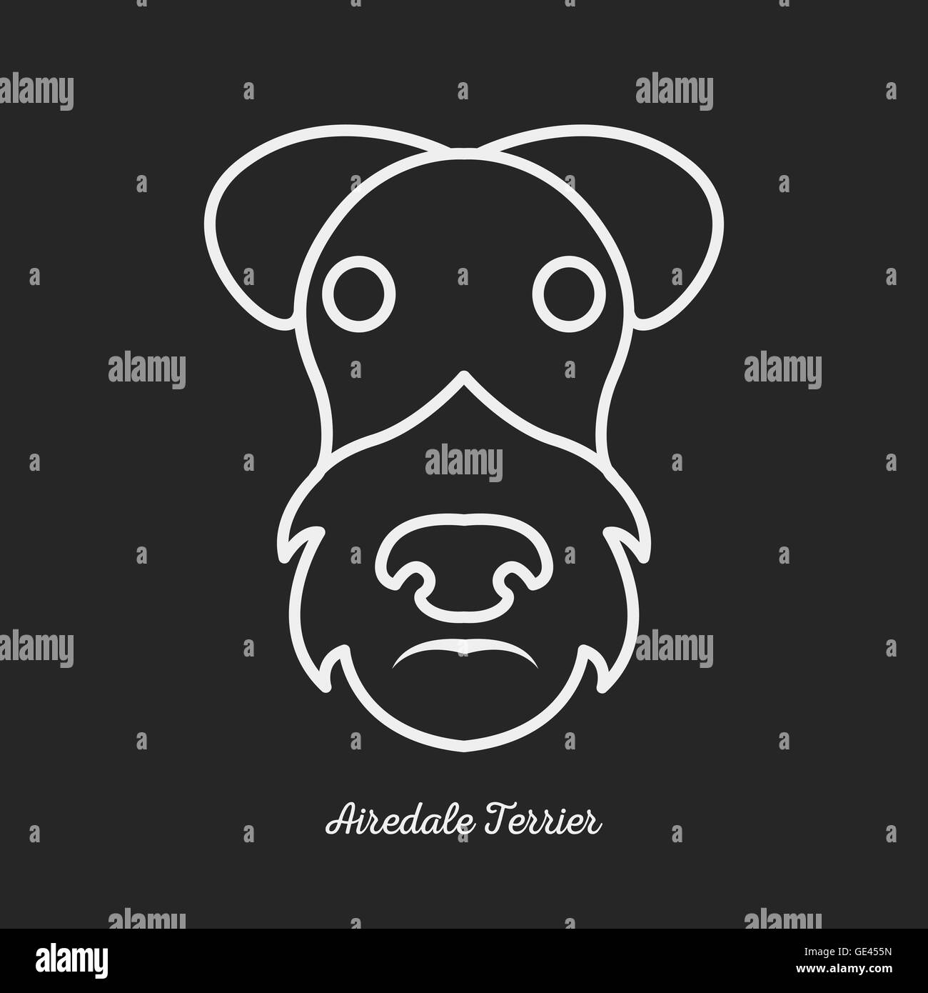 Cane Airedale Terrier logo Illustrazione Vettoriale