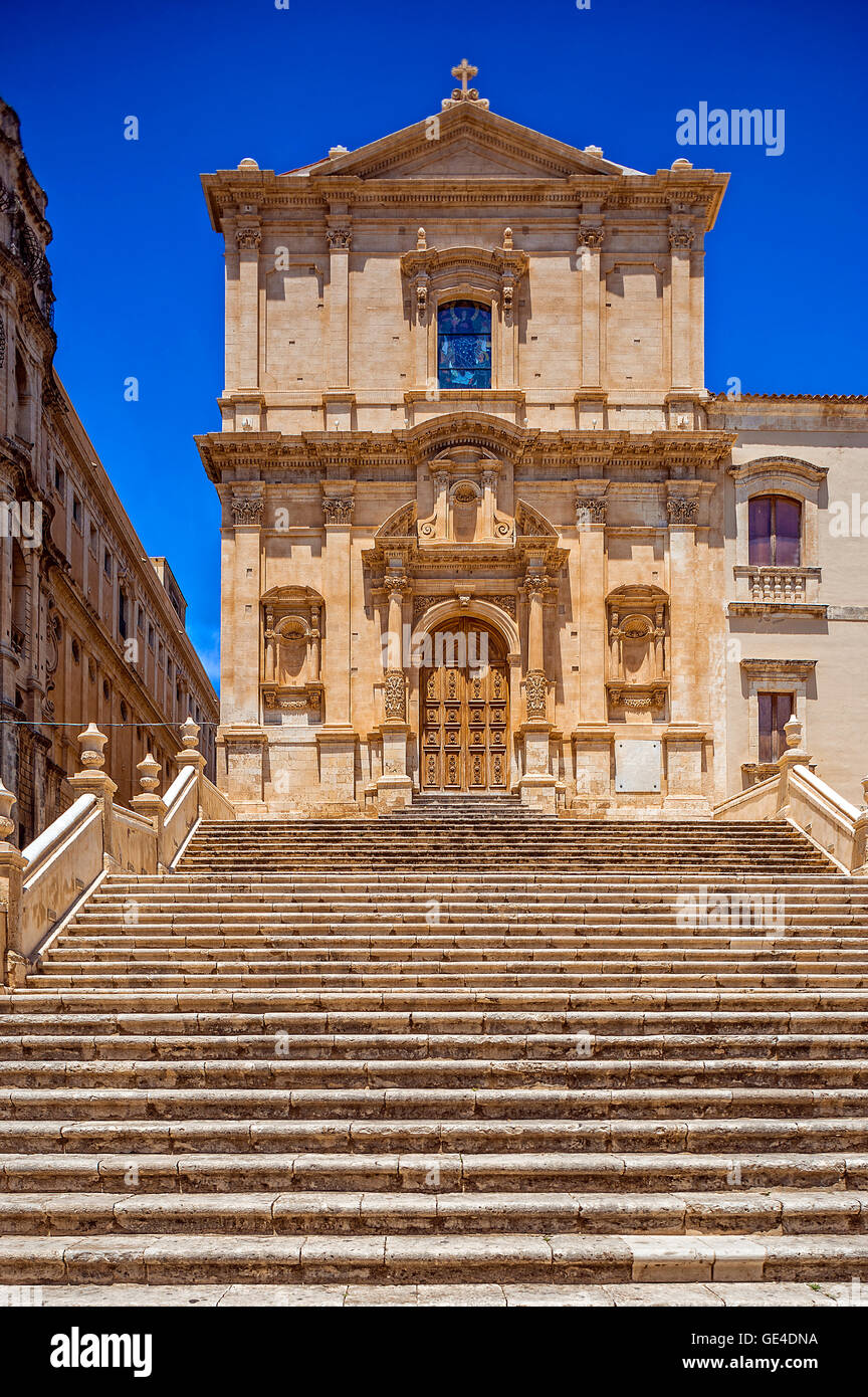 Sicilia Italia Noto la chiesa di San Francesco d'Assisi all'Immacolata Foto Stock