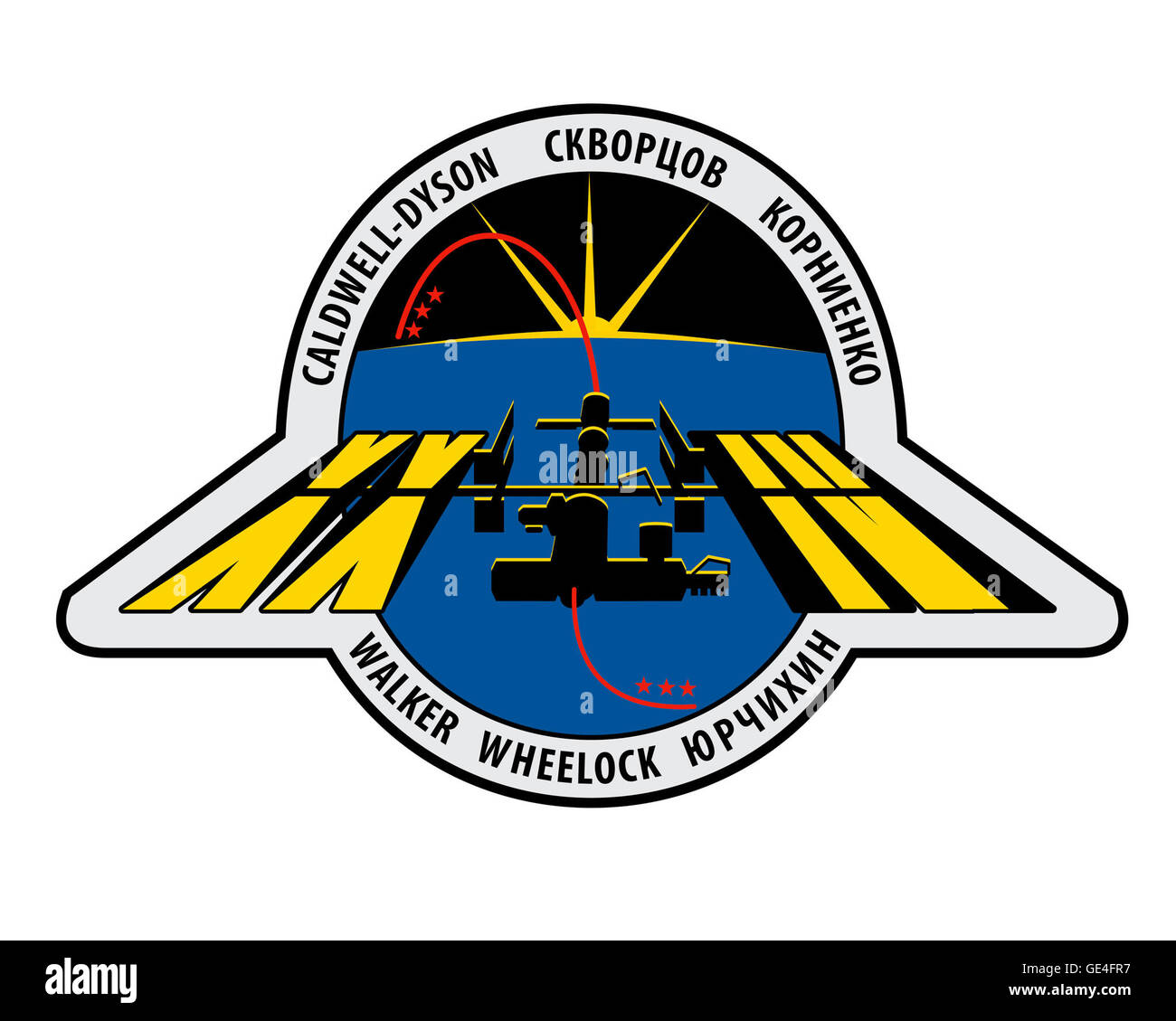 La spedizione 24 a bordo della stazione spaziale Internazionale iniziò nel 2010, con le missioni Sojuz TMA-18 e Sojuz TMA-19 lanciate in aprile e giugno. I membri dell'equipaggio includevano Alexander Skvortsov, Tracy Caldwell Dyson, Mikhail Kornienko e altri. Questa missione segnò una nuova era per l'esplorazione spaziale e la scienza sulla ISS. Foto Stock
