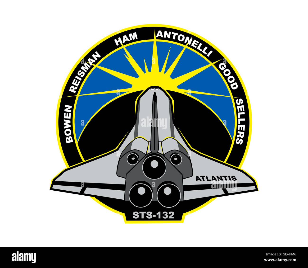 Lancio: 14 maggio 2010, 2:20 il pm EDT sbarco: Maggio 26, 2010, 8:48 AM EDT, il Centro Spaziale Kennedy Space Shuttle: Atlantis equipaggio: Commander Kenneth T. Prosciutto, pilota di Dominic A. Antonelli, gli specialisti di missione Michael T. buona, Garrett E. Reisman, Piers J. venditori, Stephen G. Bowen STS-132 è stata l'ultima missione ideato per lo space shuttle Atlantis e è stata programmata per fornire un sistema integrato di operatore Cargo e un russo-costruito Mini modulo di ricerca alla Stazione spaziale internazionale. Questa è stata la trentaquattresima space shuttle in missione alla stazione spaziale internazionale. www.nasa.gov/mission pages/shuttle/shuttlemissions Foto Stock