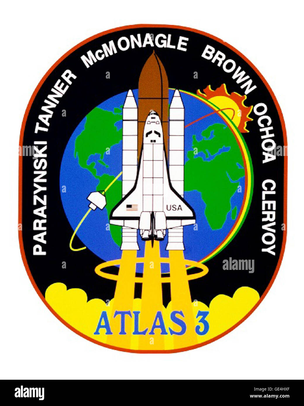 STS-66 è stata una missione spaziale nel 1994, focalizzata sulla ricerca spaziale e sugli esperimenti scientifici. La missione ha contribuito allo studio dell'atmosfera e della tecnologia spaziale della Terra. Foto Stock