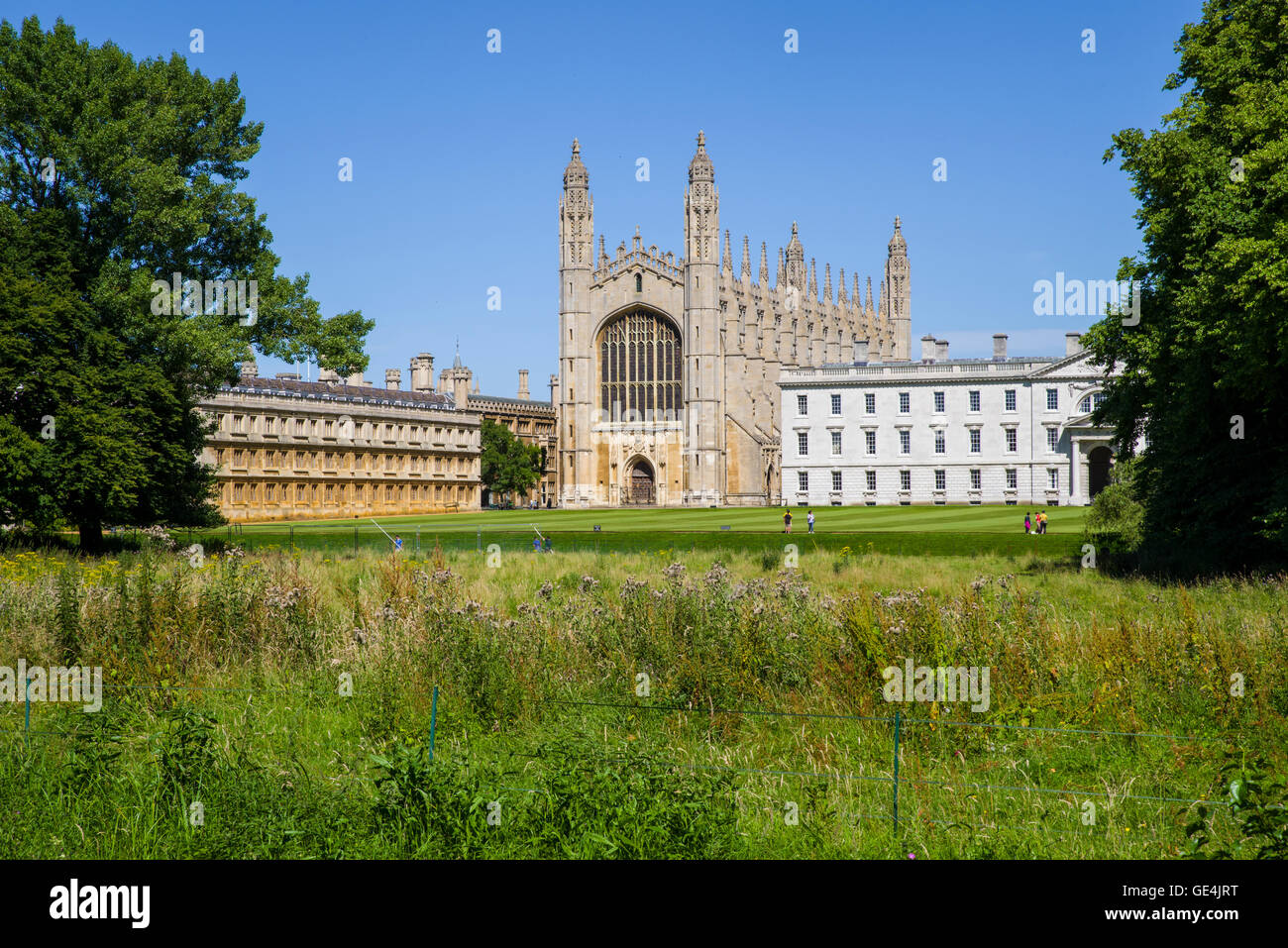 Una vista della storica King's College di Cambridge, UK. Foto Stock