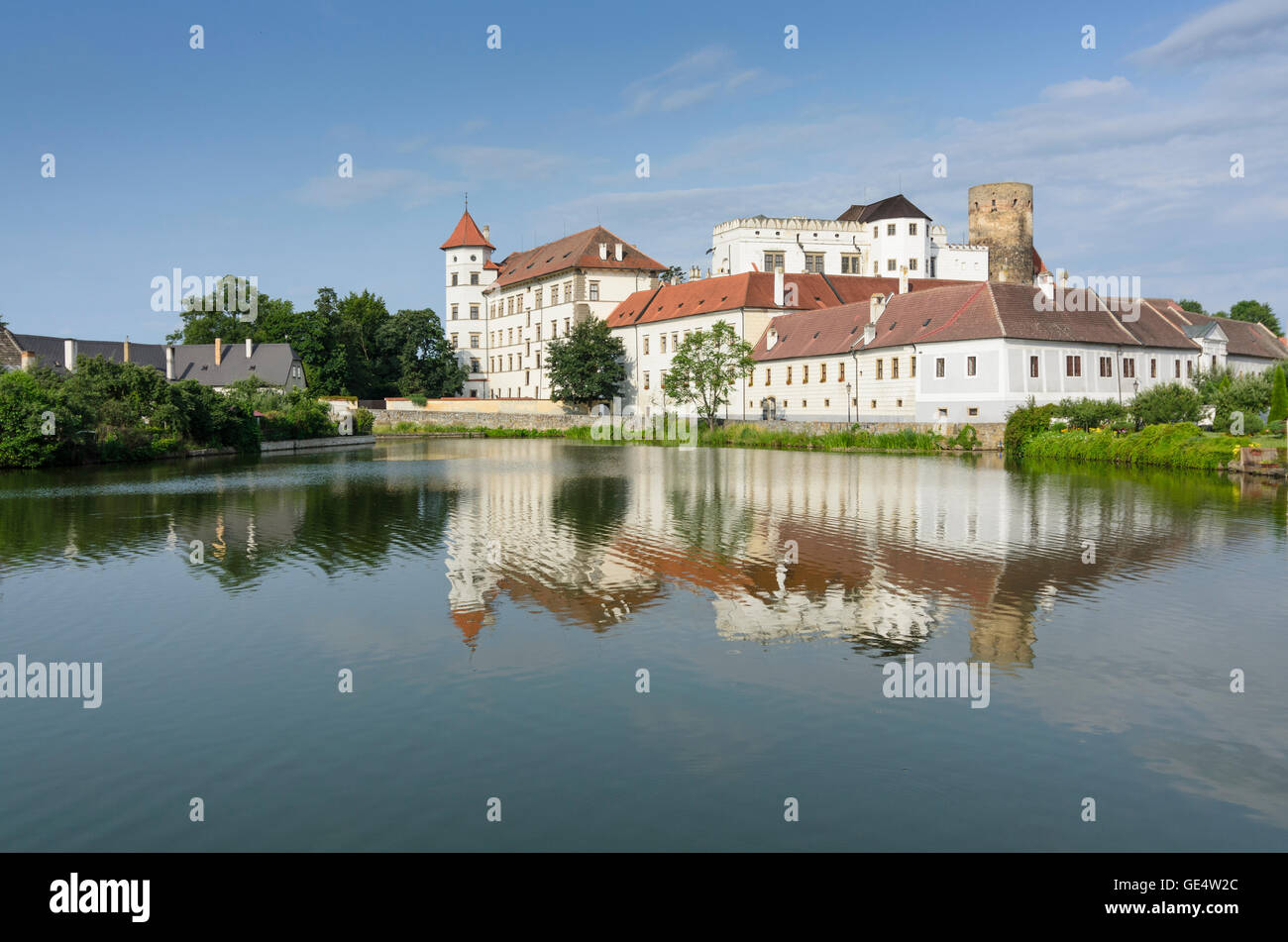 Jindrichuv Hradec (Neuhaus) : castello presso il lago di Maly Vajgar, Repubblica Ceca, Jihocesky, Südböhmen, Boemia del Sud, Foto Stock