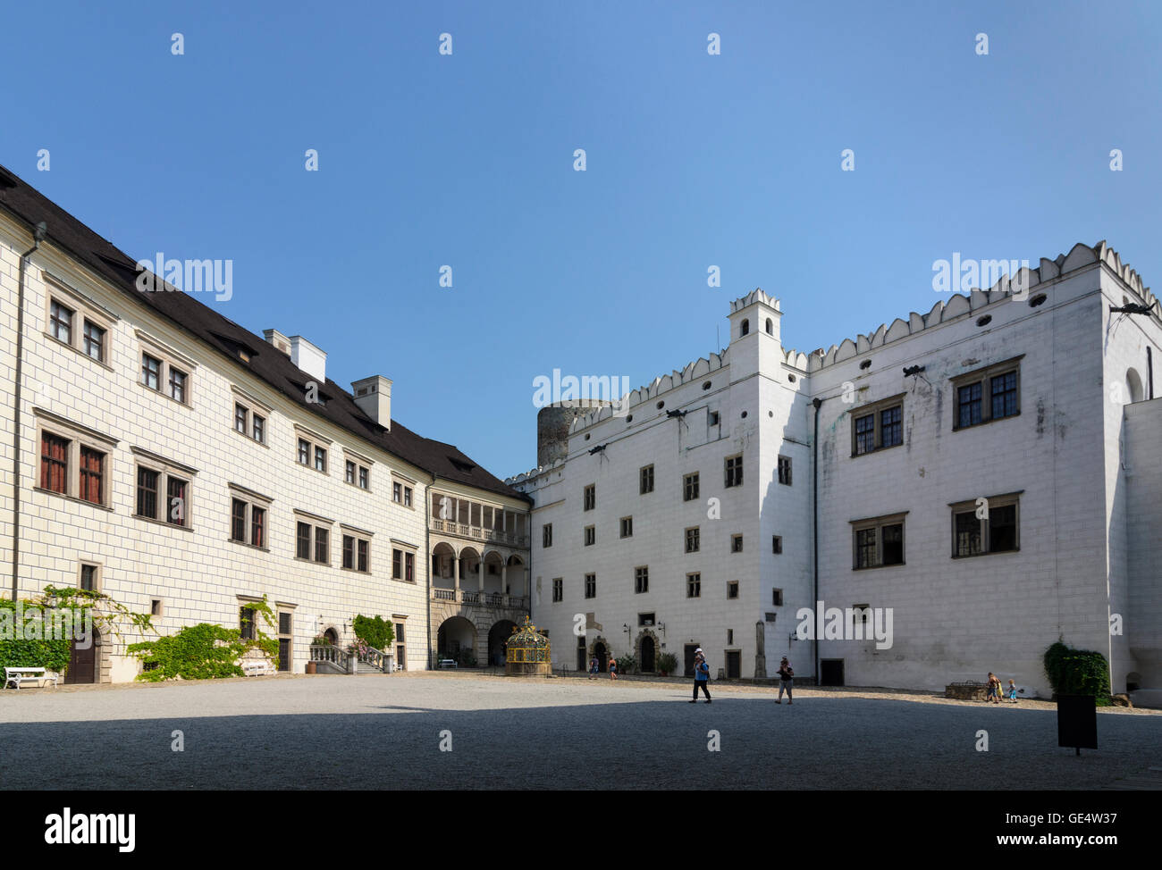 Jindrichuv Hradec (Neuhaus) : 3il cortile del castello, Repubblica Ceca, Jihocesky, Südböhmen, Boemia del Sud, Foto Stock