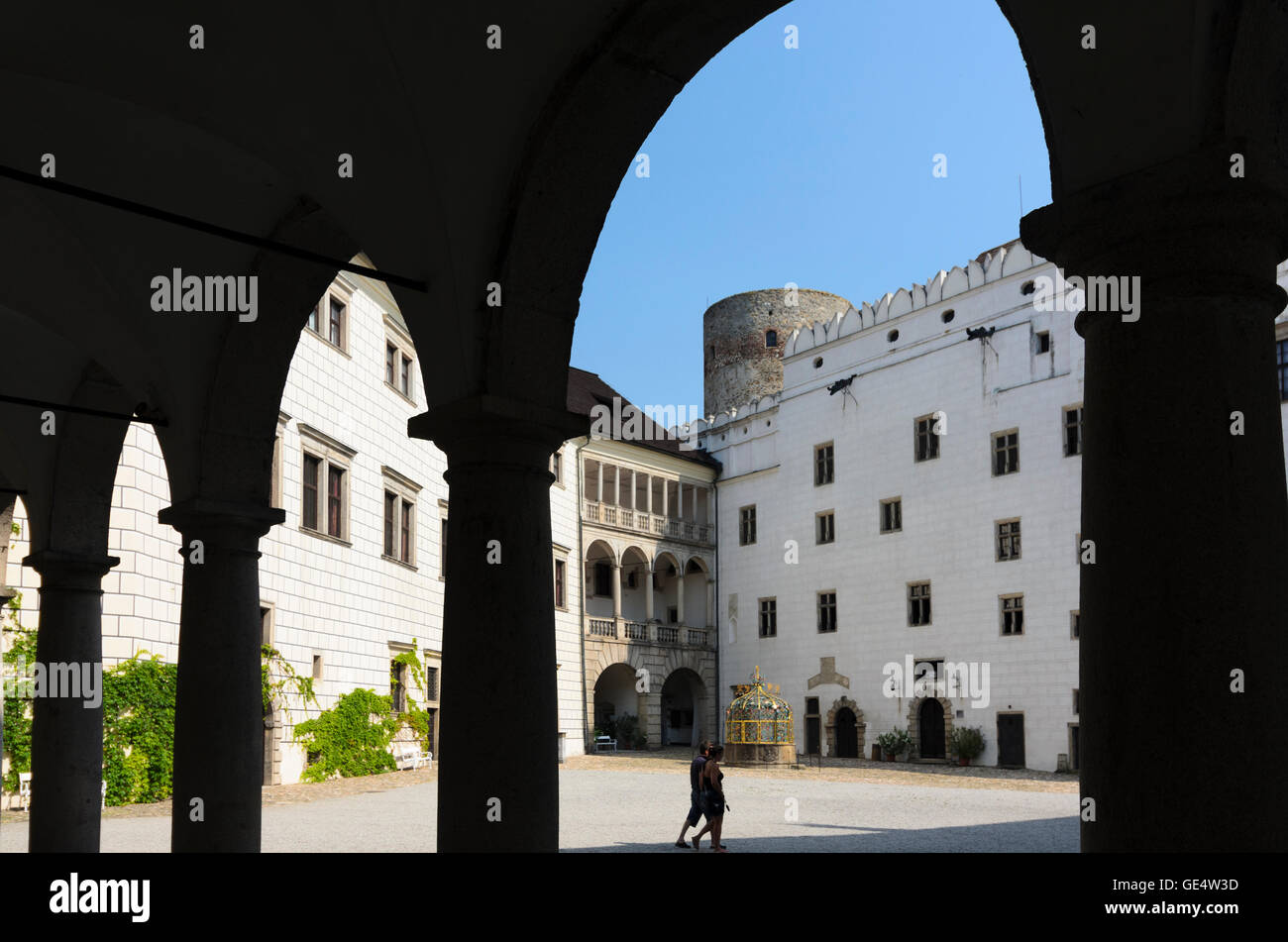 Jindrichuv Hradec (Neuhaus) : 3il cortile del castello, Repubblica Ceca, Jihocesky, Südböhmen, Boemia del Sud, Foto Stock
