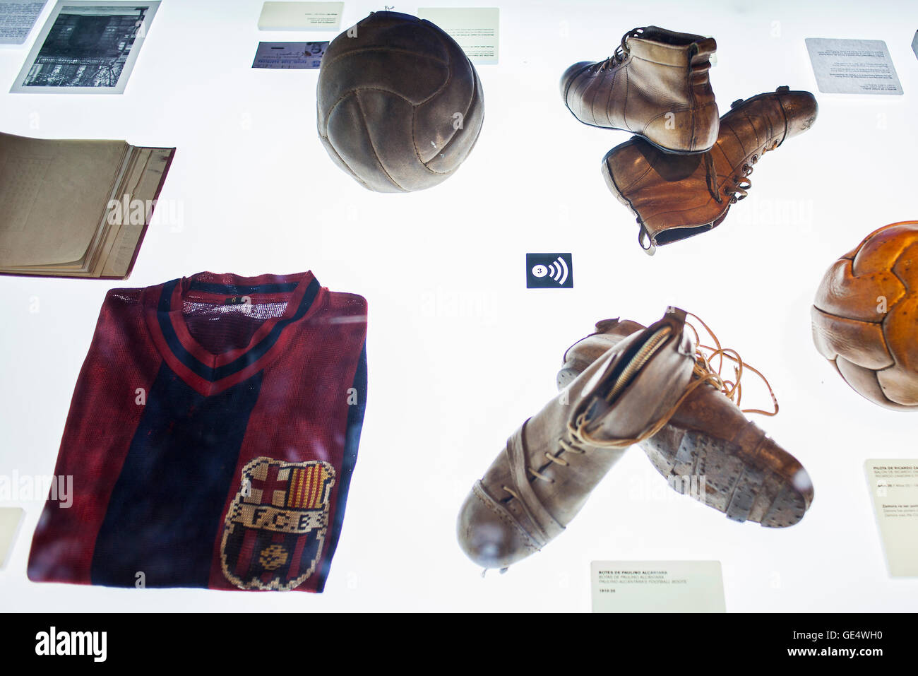 Il Museu FC BARCELONA FC Barcelona Museum, Camp Nou, Barcellona, in Catalogna, Spagna. Foto Stock