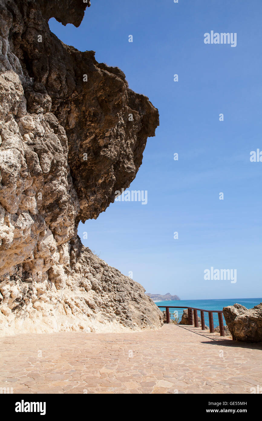 Al Mughsayl - popolari destinazioni turistiche in Dhofar, Oman. Foto Stock