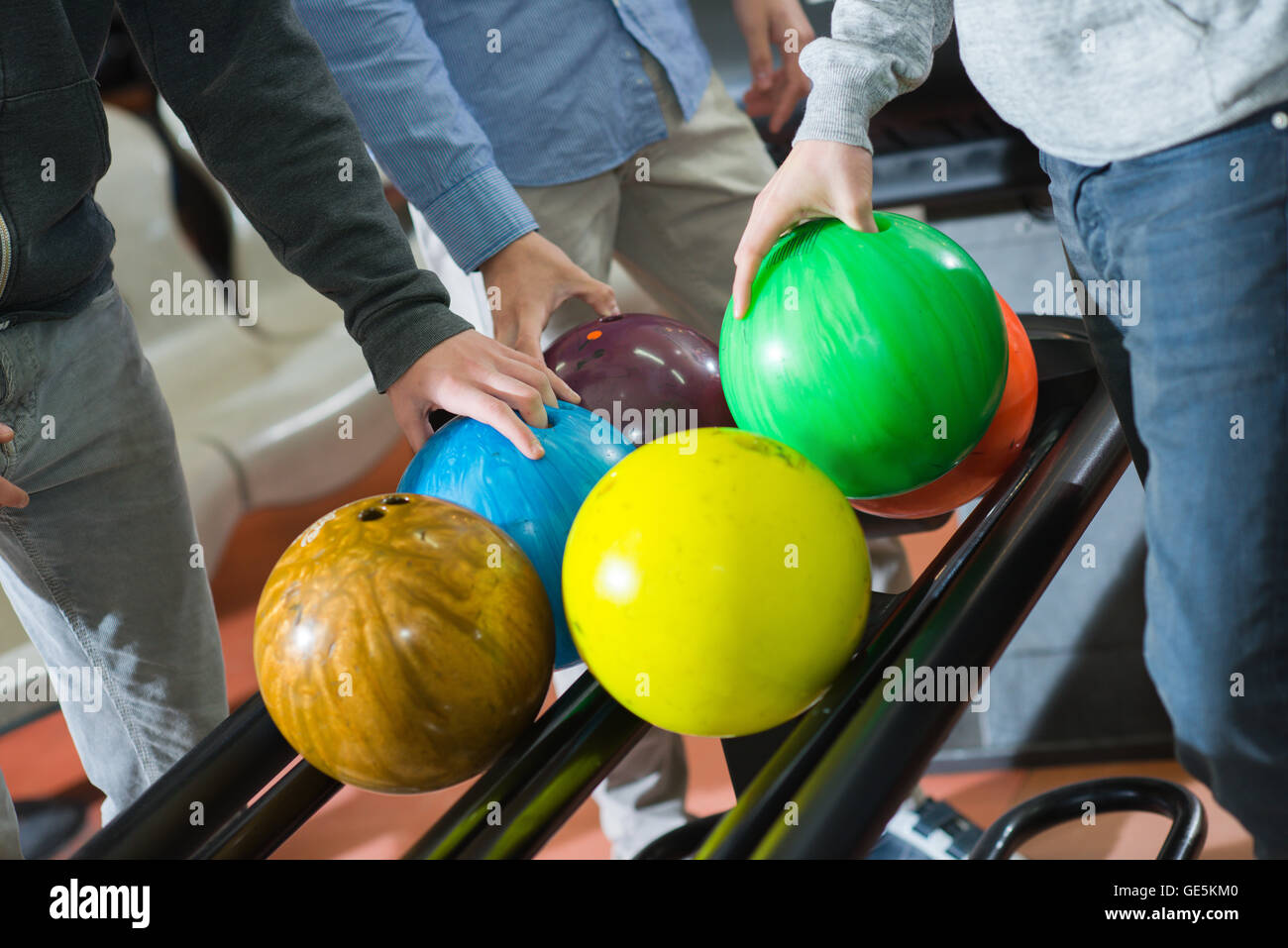 palle da bowling Foto Stock