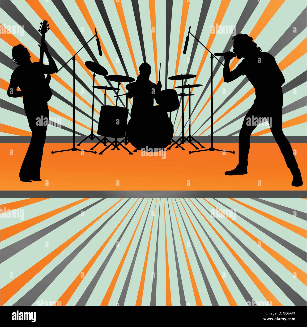Concerto rock band burst vettore di sfondo per poster Illustrazione Vettoriale