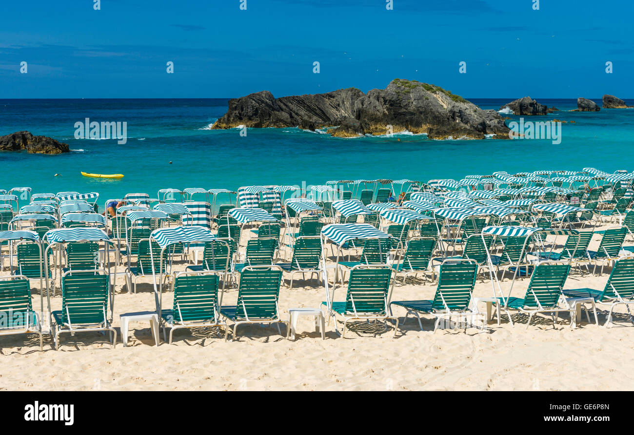 Beach club presso il Fairmont Southampton resort di lusso a Southampton, Bermuda Foto Stock