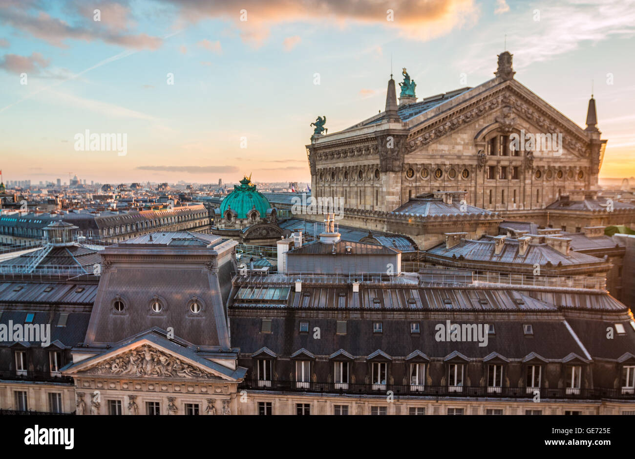 Bella vista al tramonto di Parigi Foto Stock