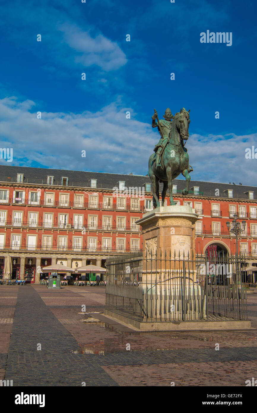 Plaza Mayor a Madrid Spagna Foto Stock