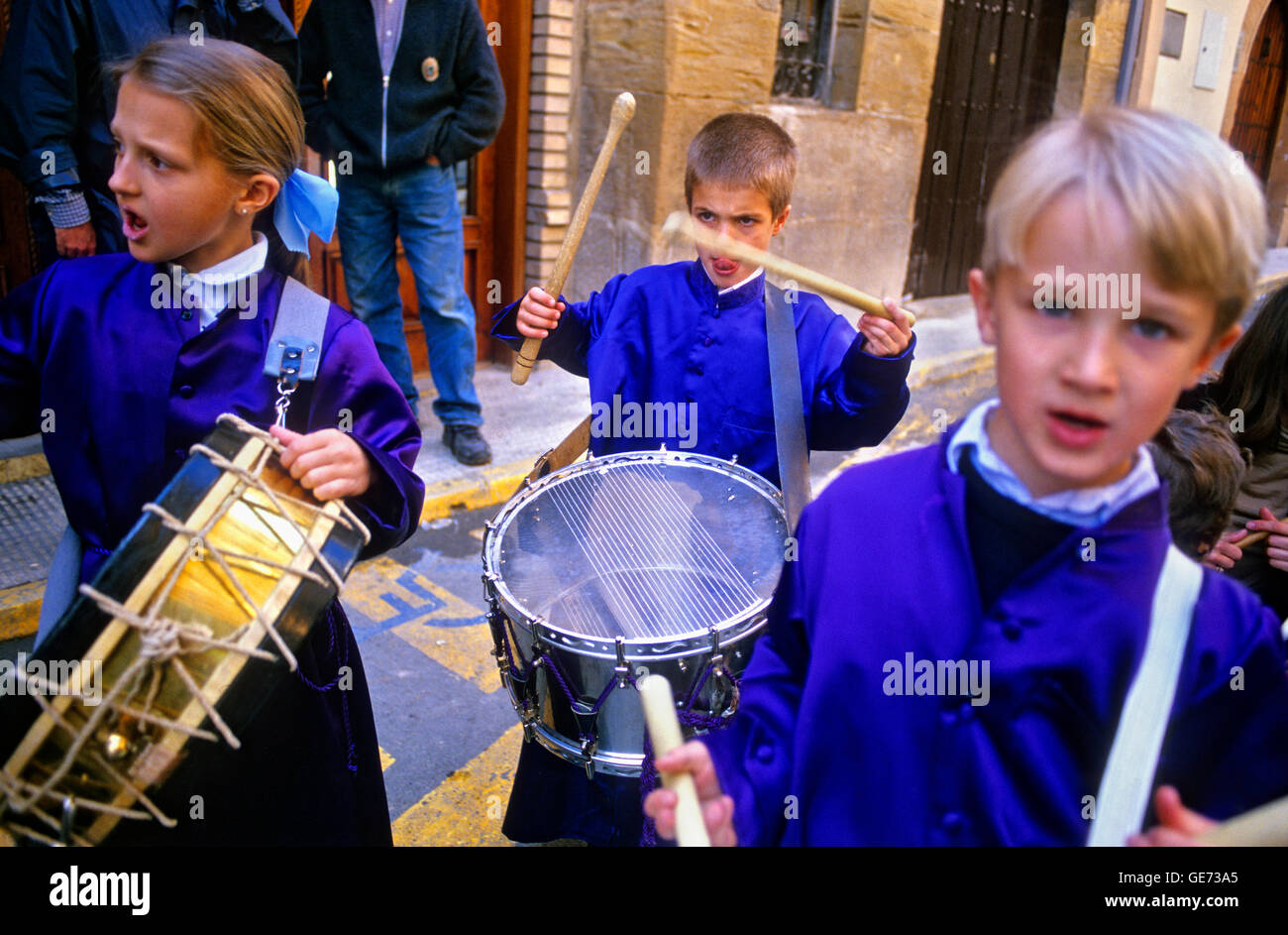 "Tamborrada', la Settimana Santa. Calanda . Provincia di Teruel. Spagna Foto Stock