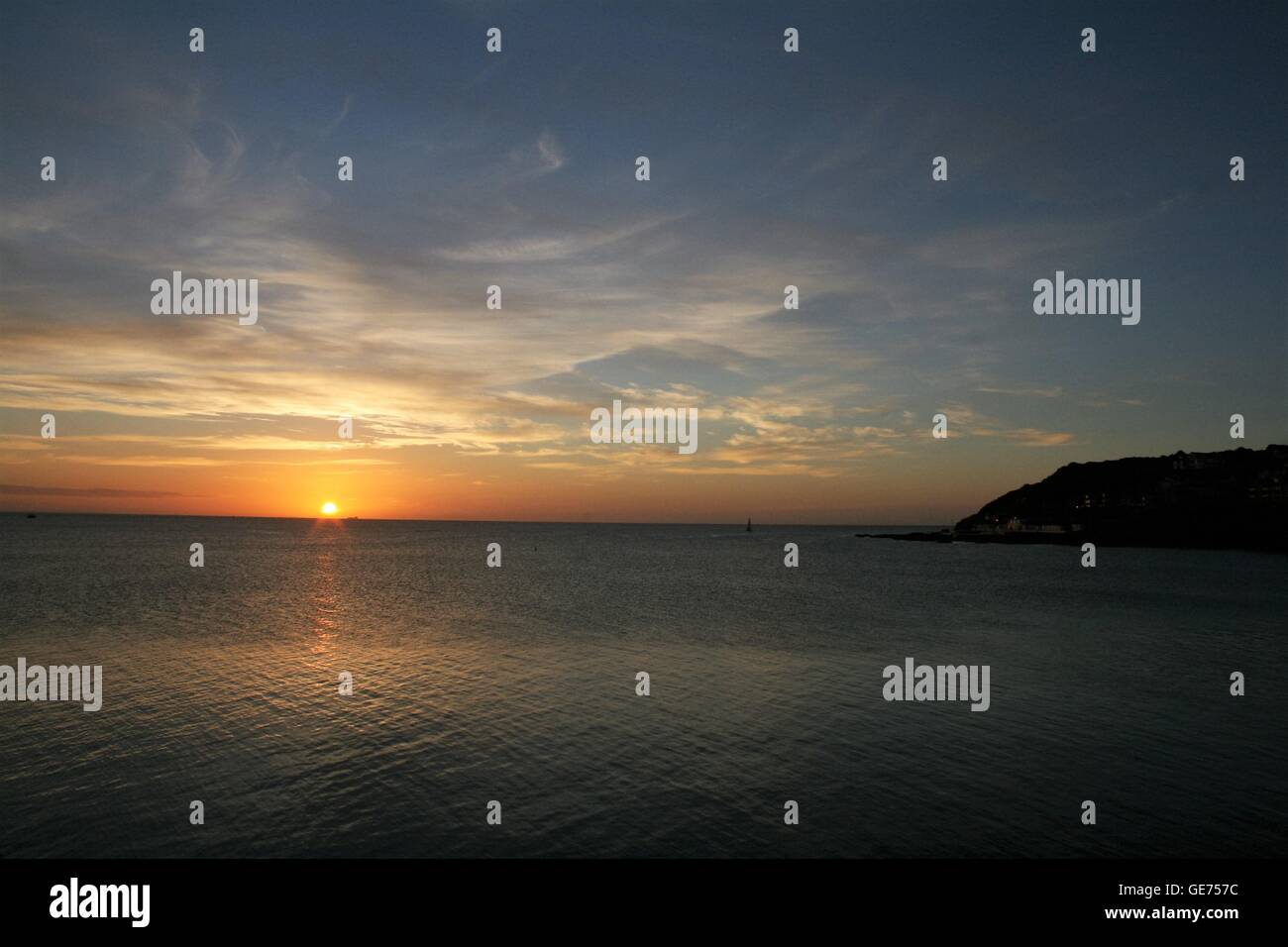 Tramonto sul mare Foto Stock