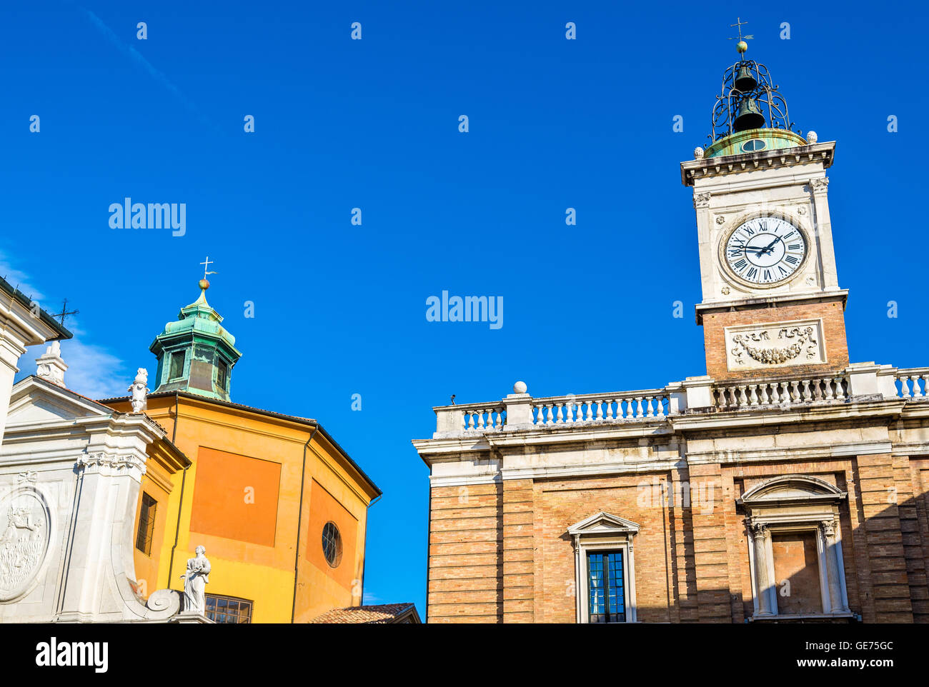 Torre dell'orologio di Piazza del Popolo - Ravenna Foto Stock