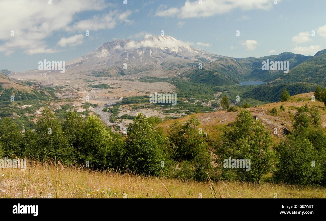 Mount St. Helens è un vulcano attivo nello stato di Washington, nel Pacifico nord-occidentale degli Stati Uniti. Foto Stock