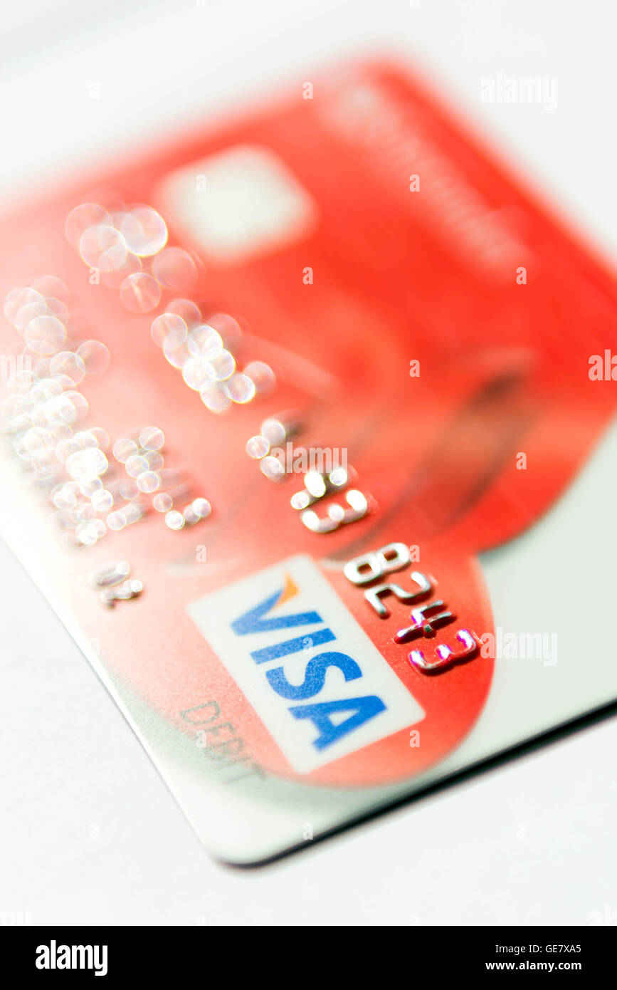 Visa carta bancaria dettaglio Foto Stock