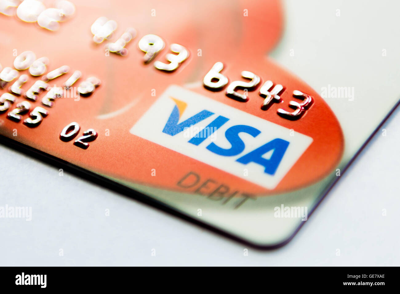 Visa carta bancaria dettaglio Foto Stock