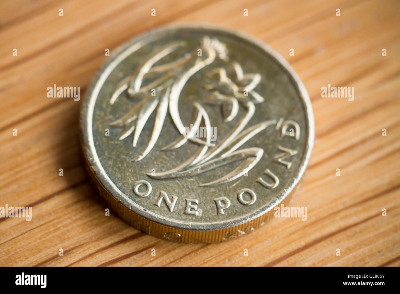 British £1 libbra di monete in valuta sterlina Foto Stock